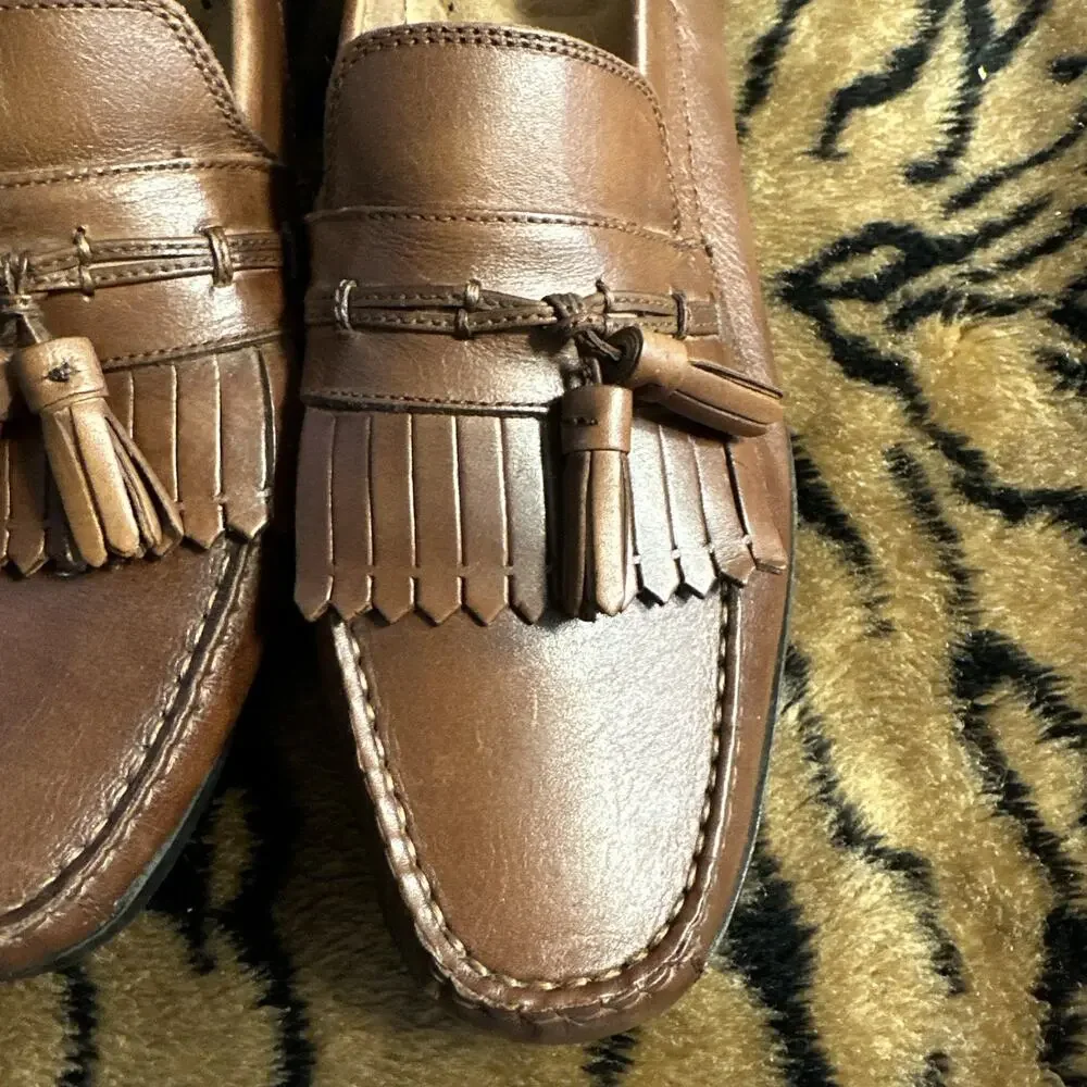 Dockers Men's Shoes 11 M Brown Sinclair Leather Dress Kiltie Tassel Loafers EUC